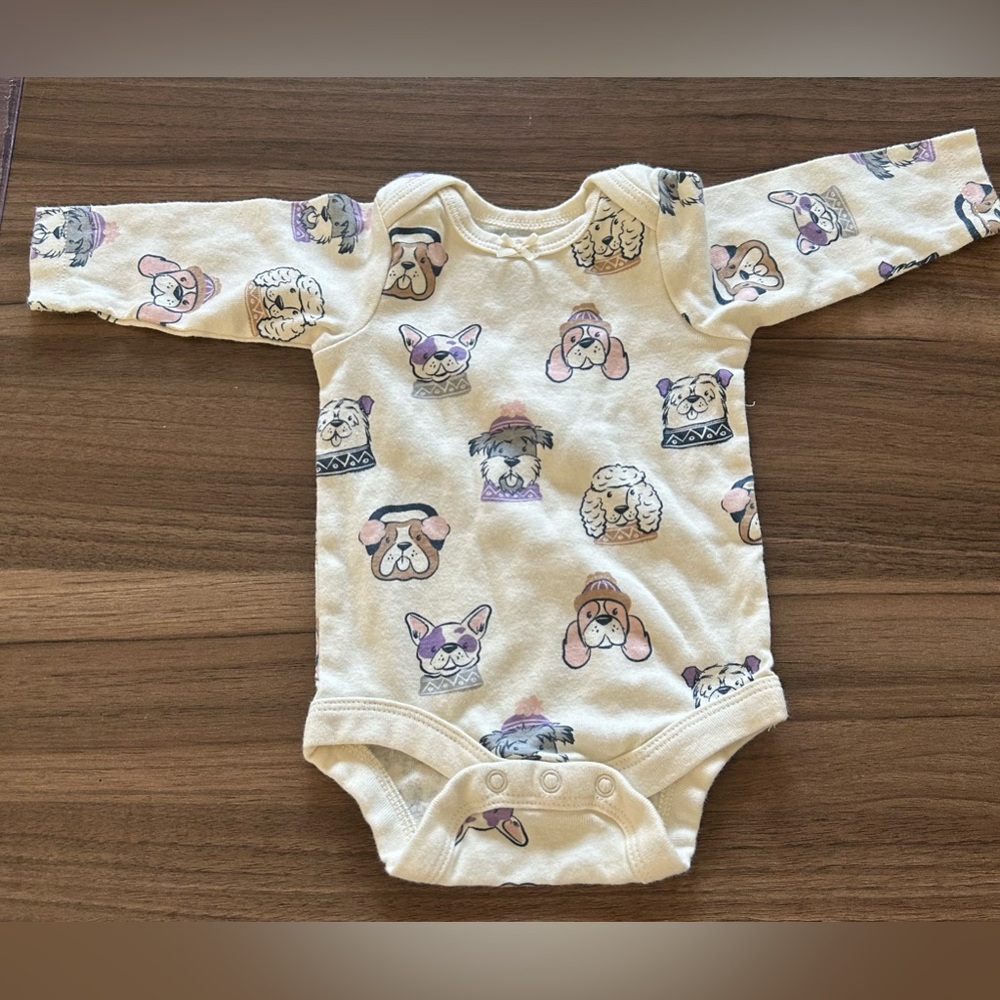 3 FOR $10 NWOT Newborn Puppy Dogs Long Sleeve Onesie